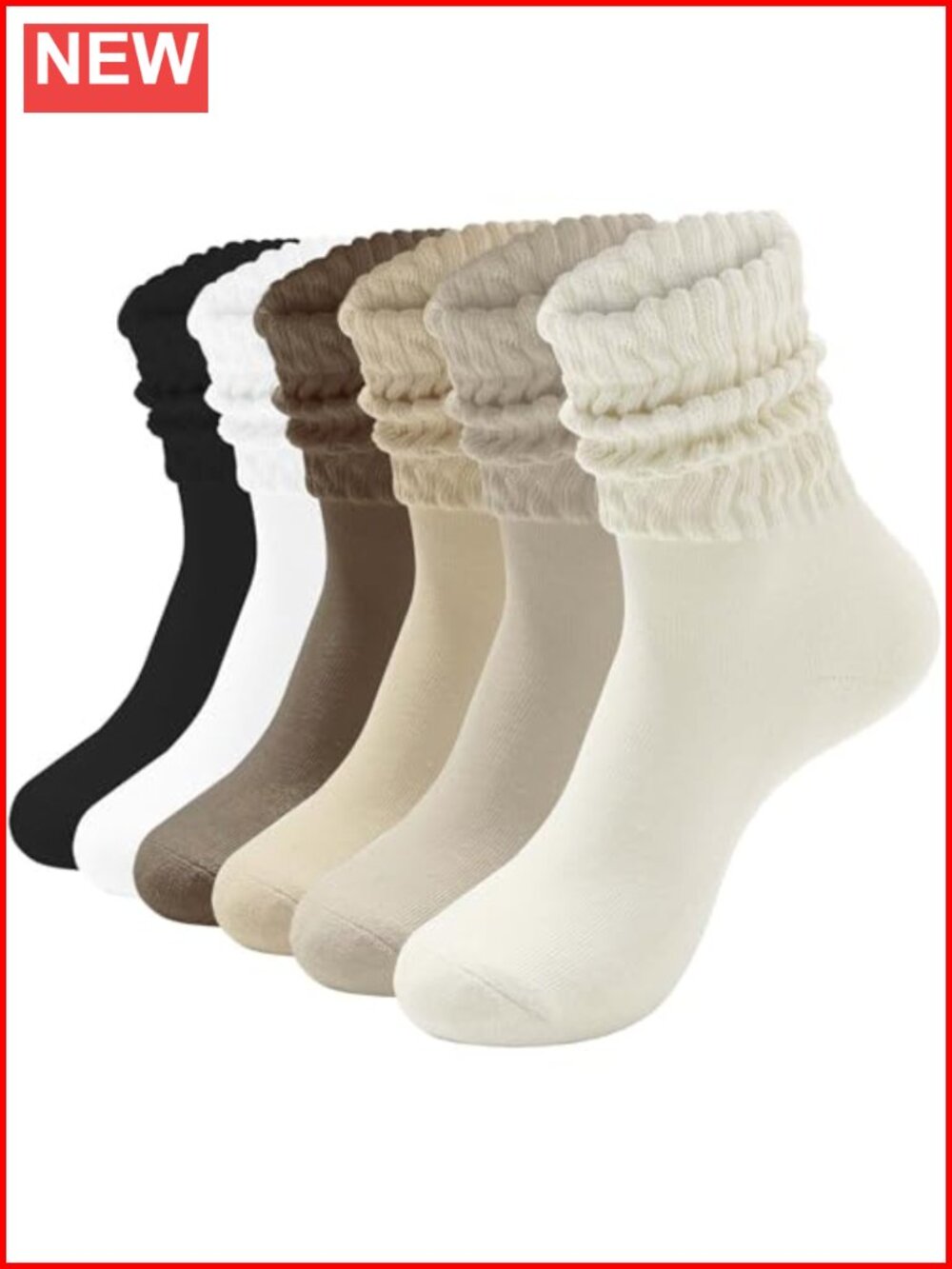 Women's Slouchy Crew Socks Cushioned Scrunch Boot Sock